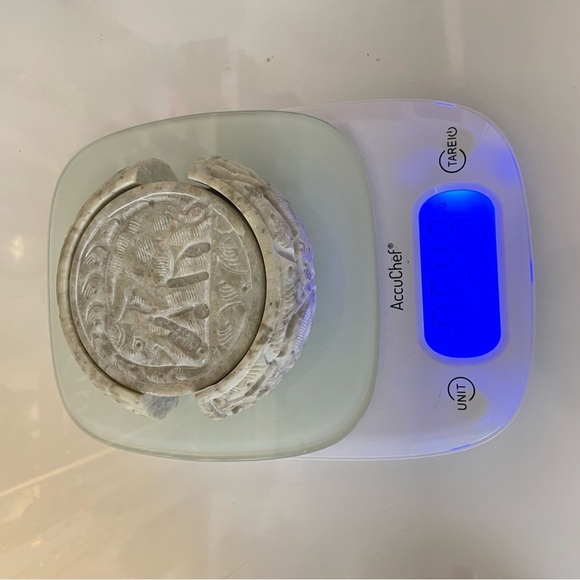 Carved Stone Elephants Coasters Set of 6 With Storage Holder READ - Picture 12 of 16